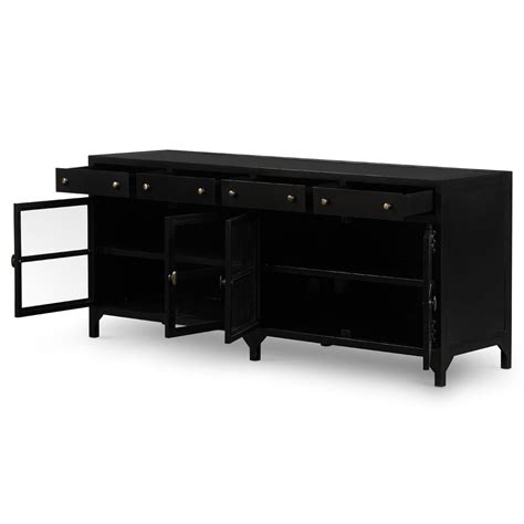 katren industrial matte black metal brass box media cabinet|Katren Industrial Loft Black Iron Clear Glass Display Case .